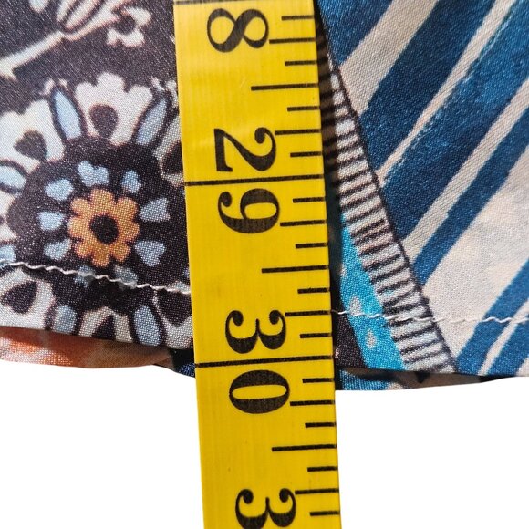 Johnny Was Women Silk Boho Tunic XS Multicolor Floral Geometric Coastal Indie - Picture 8 of 9